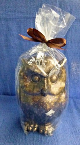 NW/T Owl Shape Medium Candle Wax Cinnamon Scented 7'' Tall Made in Vietnam