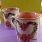 VTG Potpourri Press SET of 2 Tea Cups/Mugs Chelsea Wreath 1989 Made in Korea
