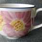 Big Coffee/Tea/Soup Cup/Mug Ceramic White/Blue Trim Floral Made in England