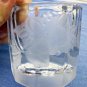 Heavy Clear Glass with Frosted Accent Candle Holder Christmas Motive 3''X3''