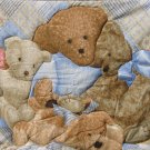 $40.50  Teddy Bear Family Quilt-100% Cotton Fabric-Polyester Fiber Batting-Tan Cotton Flannel
