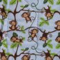 $40.50 Educational Animal and Numbers Quilt-Backed With Monkeys on Cotton Flannel 35 X 41 Inches