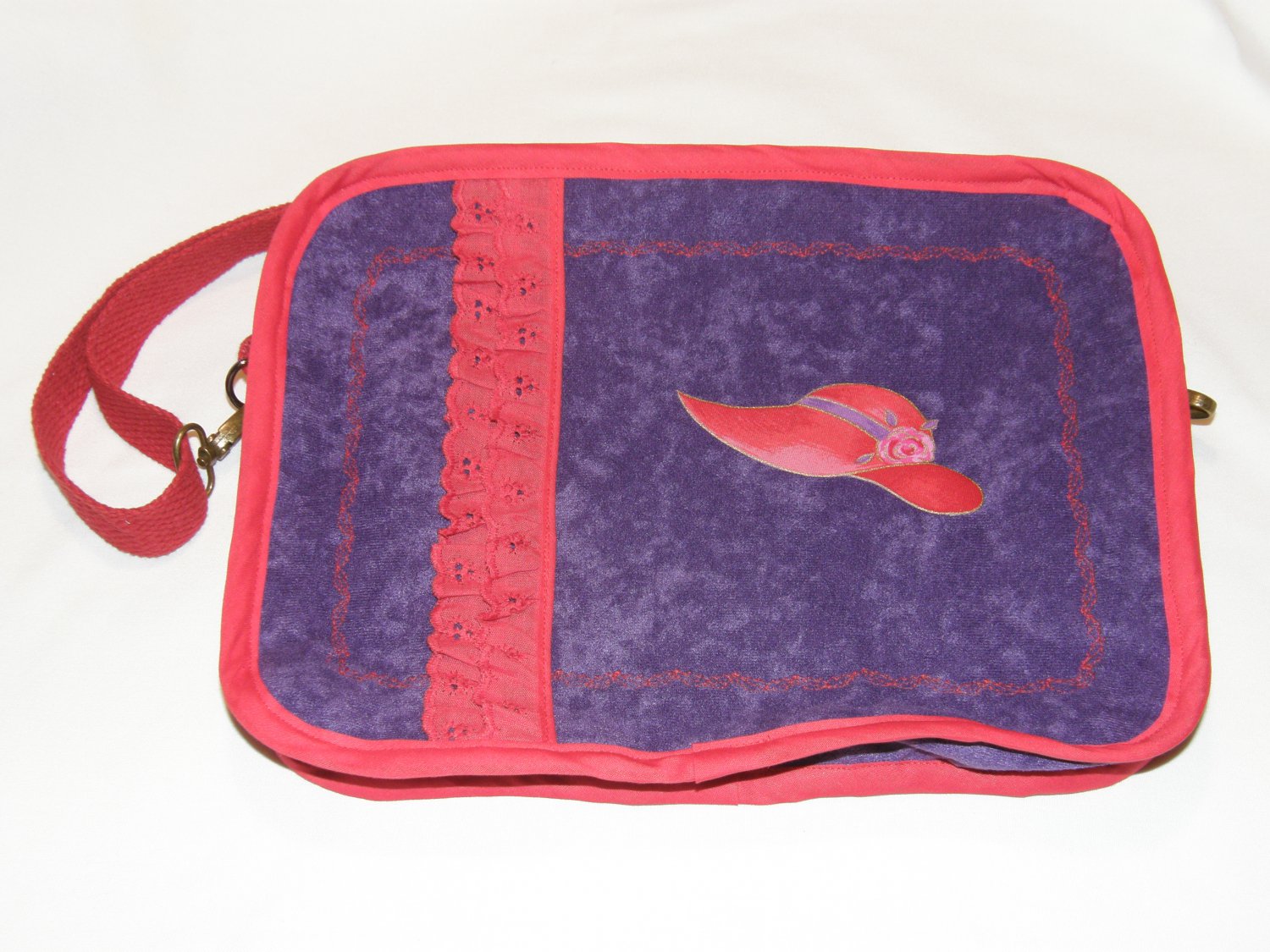 $40  Red Hat Ladies Cotton Hand Bag - 9 x 12 Inches