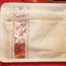 $45  SALE ITEM-8 X 10 inch Ladies Shoulder Bag – Light Tan With Shell Ribbon