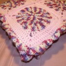 $98.75 Pink and Purple Variegated Crocheted Afghan- 50 X 50 Inches