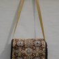 $60 Shoulder Bag - Brown and Gold Spanish Tiles with Brown Edging and Gold Ric Rac - 9 X 12 Inches