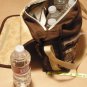 $60 Shoulder Bag - Brown and Gold Spanish Tiles with Brown Edging and Gold Ric Rac - 9 X 12 Inches