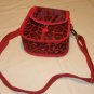 $50 Red Hat Ladies Pouch Shoulder Bag- Purple Sateen with Red Decorative Netting