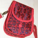 $50 Red Hat Ladies Pouch Shoulder Bag- Purple Sateen with Red Decorative Netting