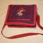 $65.50 Red Hat Ladies Shoulder Bag-Decorative Front Flap–Red Hat Appliqué-Bow On Dress 8X10in