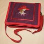 $65.50 Red Hat Ladies Shoulder Bag-Decorative Front Flap–Red Hat Appliqué-Bow On Dress 8X10in
