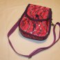 $50  Red Hat Ladies Pouch Shoulder Bag&acirc;��Red Sateen with Purple Decorative Netting&acirc;��7 X7X3in