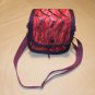 $50  Red Hat Ladies Pouch Shoulder Bag&acirc;��Red Sateen with Purple Decorative Netting&acirc;��7 X7X3in