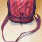 $50  Red Hat Ladies Pouch Shoulder Bag&acirc;��Red Sateen with Purple Decorative Netting&acirc;��7 X7X3in