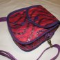 $50  Red Hat Ladies Pouch Shoulder Bag&acirc;��Red Sateen with Purple Decorative Netting&acirc;��7 X7X3in