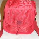 $50  Red Hat Ladies Pouch Style Shoulder Bag–Red Sateen with Red Decorative Netting–7 X7X3