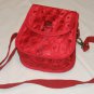 $50 Red Hat Ladies Pouch Style Shoulder Bag–Red Sateen with Red Decorative Netting–7 X7X3