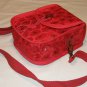 $50 Red Hat Ladies Pouch Style Shoulder Bag–Red Sateen with Red Decorative Netting–7 X7X3