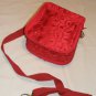 $50 Red Hat Ladies Pouch Style Shoulder Bag–Red Sateen with Red Decorative Netting–7 X7X3