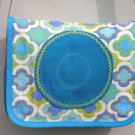 $45 SALE ITEM-One Of A Kind Shoulder Bag-Turquoise Patterned Canvas With Turquoise Circle