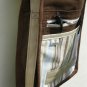 $45 SALE ITEM-Crossbody Bag-Tan Brown and Green Stripes With Tan Edging and Decorative Top Stitching
