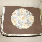 $45 SALE ITEM-One Of A Kind-Gold Trimmed Cotton Canvas Shoulder Bag-9X12-Roses-Fully Lined