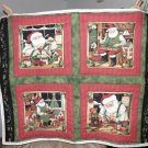$40.50  Santa Quilt - 35 X 42 Inches - Back is Holly on White Cotton