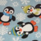 $21.75  Antipill Fleece Throw 45" x 45"  Penguins On Blue-and 14" X 14" Lovey For the Child to Hold