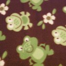 $21.75  Antipill Fleece Throw 45" x 45" Green Frogs - and 14" X 14" Lovey For the Child to Hold