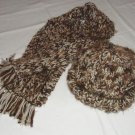 $95.50   Browns and Cream Cap And Scarf 100% Wool Yarn (Adult Size)