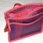 $55 Red Hat Ladies 8X10 Shoulder Bag Purple Sateen Red Accents Red Stylized Rope Top Stitching