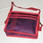 $55 Red Hat Ladies 8X10 Shoulder Bag Purple Sateen Red Accents Red Stylized Rope Top Stitching
