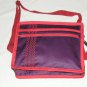 $55 Red Hat Ladies 8X10 Shoulder Bag Purple Sateen Red Accents Red Stylized Rope Top Stitching
