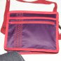 $55 Red Hat Ladies 8X10 Shoulder Bag Purple Sateen Red Accents Red Stylized Rope Top Stitching