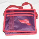 $59.50 Red Hat Ladies Shoulder Bag Red Hat Applique Purple Sateen Red Stylized Rope Top Stitching