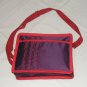 $55 Red Hat Ladies 8X10 Shoulder Bag Purple Sateen Red Accents Red Stylized Flower Top Stitching