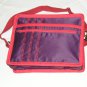 $55 Red Hat Ladies 8X10 Shoulder Bag Purple Sateen Red Accents Red Stylized Flower Top Stitching