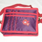 $59.50 Red Hat Ladies 8X10 Shoulder Bag Purple Sateen Red Tea Pot Red Stylized Flower Top Stitching