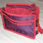 $59.50 Red Hat Ladies 8X10 Shoulder Bag Purple Sateen Red Hat Red Stylized Flower Top Stitching