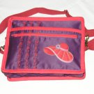 $59.50 Red Hat Ladies 8X10 Shoulder Bag Purple Sateen Red Hat Decor RedStylizedFlowerTopStitching