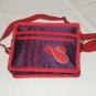 $59.50 Red Hat Ladies 8X10 Shoulder Bag Purple Sateen Red Hat Decor RedStylizedFlowerTopStitching