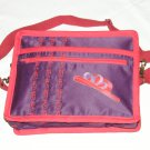 $59.50 Red Hat Ladies 8X10 Shoulder Bag Purple Sateen Red Hat Purple Ribbon RedStylizedTopStitching