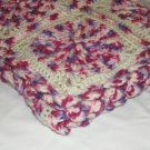 $98.75 Ultra Plush Multi Magenta and Off White Afghan Entirely of Soft Purl Essence Acrylic Yarn
