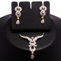 Divaz White color American diamond Necklace Set for women