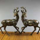 Old tradition Copper deer decoration A pair