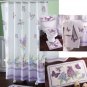 NEW PURPLE LILAC BUTTERFLY FABRIC SHOWER CURTAIN TOWEL RUG COMMODE BATHROOM SET