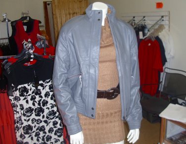 Ladies grey Boxfresh leather jacket, BNWT, size small/6-8.