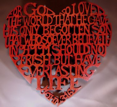 For God So Loved The World Plaque - Padauk
