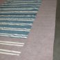 ORIENTAL RUG HANDMADE DHURRIE COTTON CHENILLE MOCHA TURQUOISE WHITE WIDE STRIPES COAST STYLE