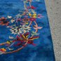 PEKING CHINESE RUG HANDMADE 1900s BLUE BACKGROUND MULTI-COLOR FLORAL 9' x 11'6''